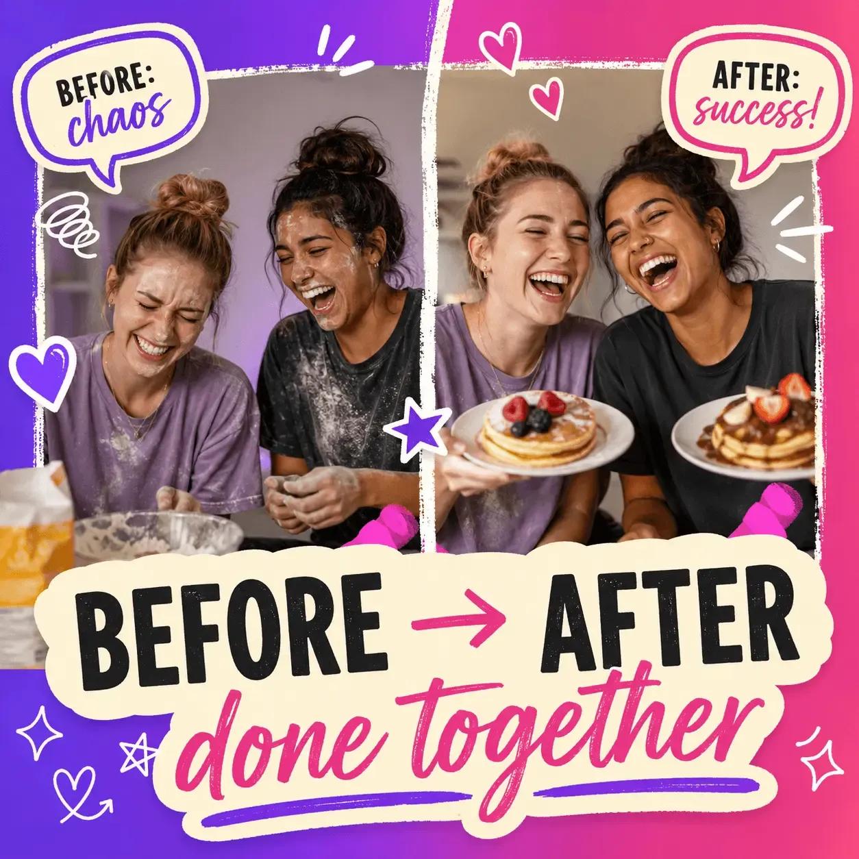 Before and after — done together